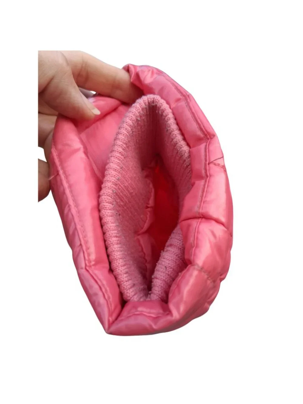 Tommy Hilfiger Puffer Jacket Girls Size 16 Faux Fur Hoodie Hood Coat Pink